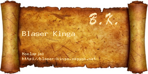 Blaser Kinga névjegykártya